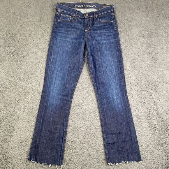 Citizens of Humanity Jeans Womens 26 Elson Mid Rise Straight Leg Blue Dark Wash - Picture 1 of 10